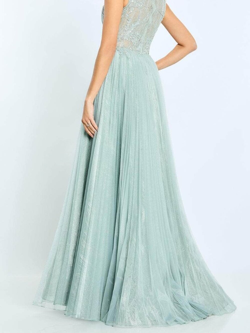 NWT Montage by Mon Cheri M515 Pleated Mother of the Bride Dress Seamist size 10 - Picture 6 of 8